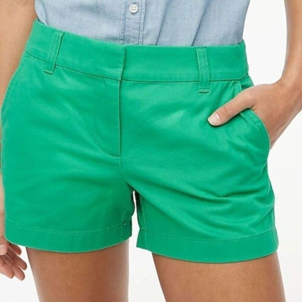 J Crew Women's 3.5" Classic 100% Cotton Chino Short Beach Green Size 8